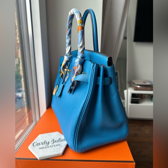 Hermes Birkin 30 Blue Zanzíbar GHW - Picture 11 of 14